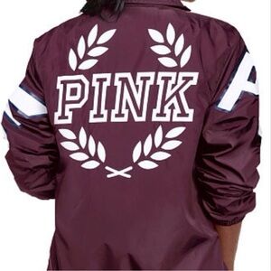 PINK Victoria's Secret Maroon Varsity Jacket